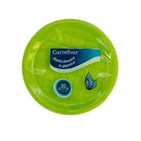 Carrefour Piatti da Dessert in Plastica Verdi 30 pz Ø
