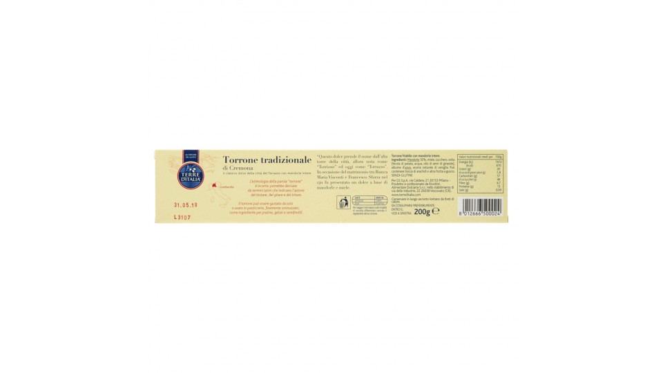 Terre d'Italia Torrone tradizionale di Cremona