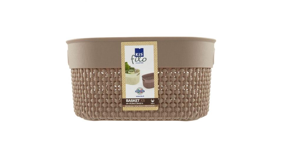 Kis, filo Collection Basket XS Colonial Taupe cm 23,5x17,5x12 h