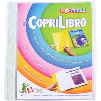 Copri libro formato A4 con strisce adesive da 15 mm, colore trasparente