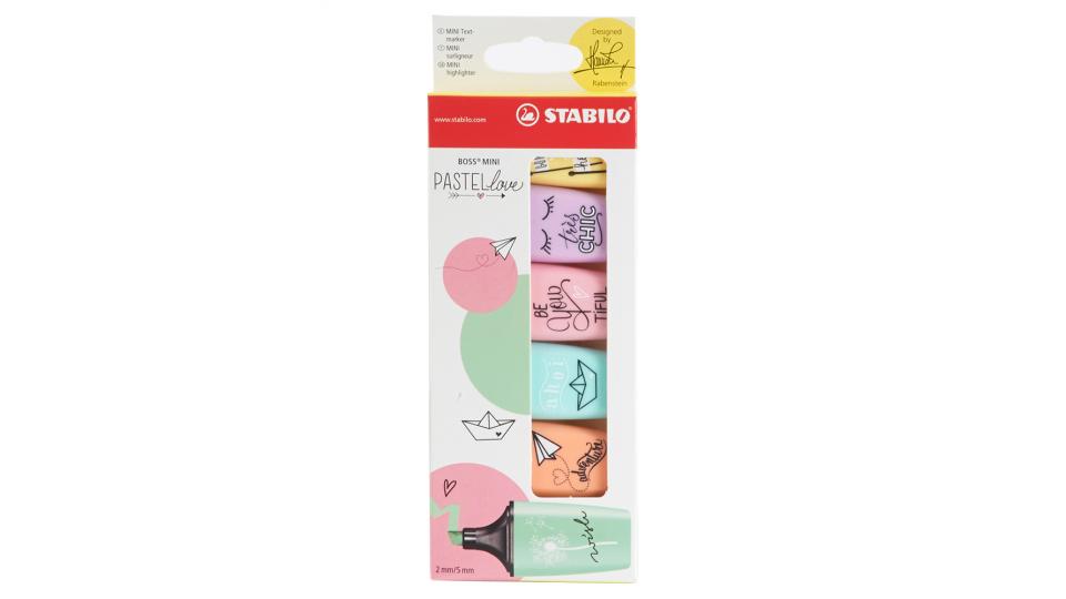 Stabilo BOSS Mini Evidenziatore, punta 2mm / 5mm, colori pastello