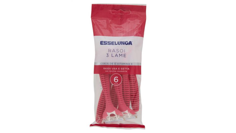 Esselunga, rasoi 3 lame con aloe e vitamina E rosa