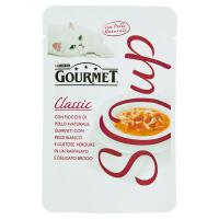 Purina, gatto Gourmet Soup Delicato brodo con pollo naturale, guarnito con pesce bianco e verdure