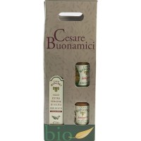 Cesare Buonamici Confezione Bio 1 bottiglia di Olio, 1 vasetto di minestrone