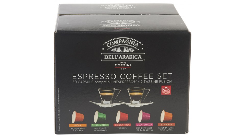 Caffè Corsini Espresso Coffee Set 50 capsule e