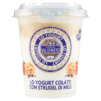 Yomo Caseificio Val d'Aveto, yogurt colato con strudel di mele