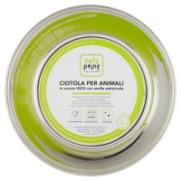 Petz Point Ciotola per Animali in acciaio Inox con anello antiscivolo L