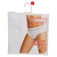 Cotonella Slip midi con pizzo, confezione convenienza