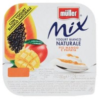 Müller, Mix yogurt bianco naturale più mango e papaya