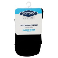 Pompea Calzino in cotone, taglia unica, colore nero
