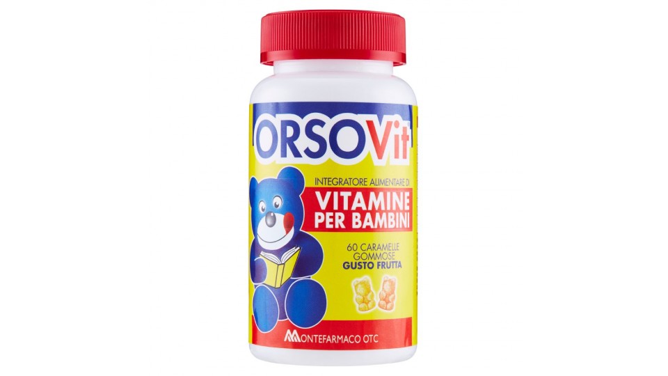 OrsoVit, vitamine per bambini 60 caramelle gommose alla frutta