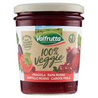 Valfrutta, 100% Veggie preparazione di fragola rapa rossa mirtillo rosso carota viola