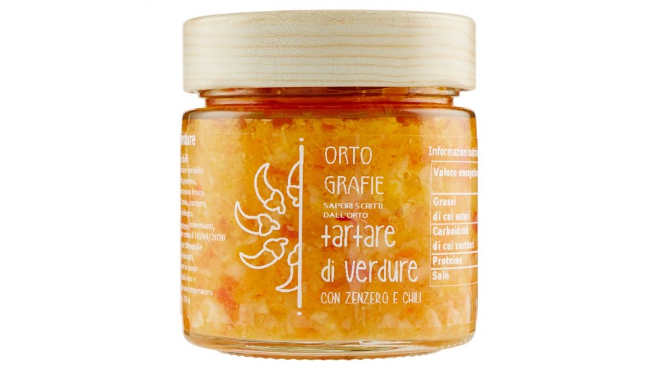 Ortografie, tartare di verdure con zenzero e chili