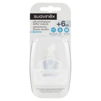 Suavinex, tettarella anatomica flusso medio Silicone +6m