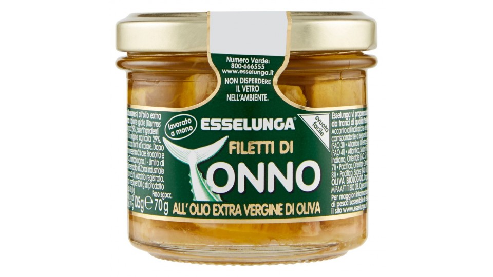 Esselunga, filetti di tonno all'olio extra vergine di oliva
