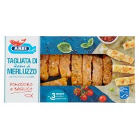 Arbi, tagliata di filetto di merluzzo pomodoro e basilico surgelata