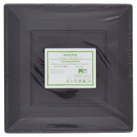 Piatto compostabile mis. 23x23 cm black
