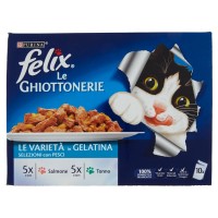 Purina, gatto Felix Le Ghiottonerie Le varietà in gelatina salmone e tonno