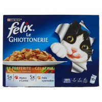 Purina, gatto Felix Le Ghiottonerie Le preferite in gelatina manzo e pollo
