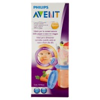 Philips, Avent vasetti per la conservazione delle pappe riutilizzabili 240 ml 6m+