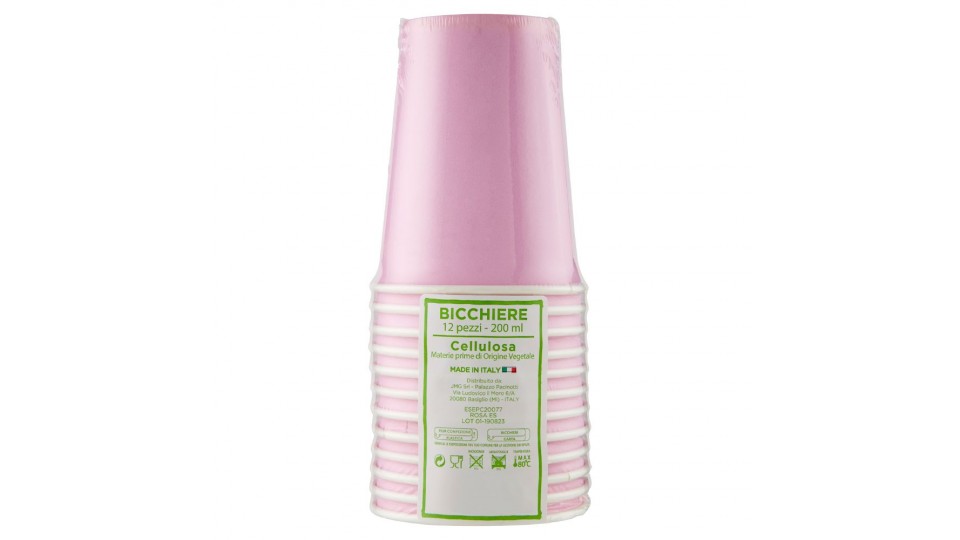 Bicchiere Cellulosa 200 ml rosa