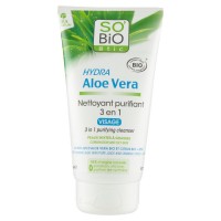 SO'BiO étic, Hydra Aloe Vera Nettoyant purifiant 3 en 1 Visage Peaux Mixtes à Grasses