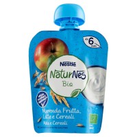 Nestlé, Naturnes Bio mela latte e cereali merenda da spremere da 6 mesi pouch