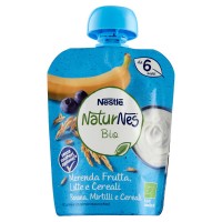 Nestlé, Naturnes Bio mirtilli latte e cereali merenda da spremere da 6 mesi pouch