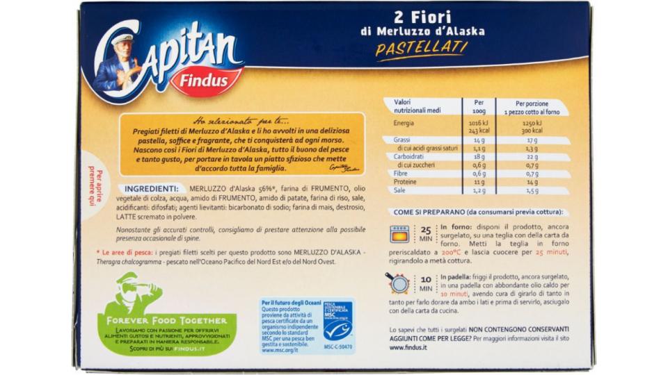 Findus, Capitan 2 fiori di merluzzi d'Alaska in pastella surgelati