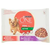 Purina, cane One Mini <10 kg Active bocconcini in salsa con manzo e anatra
