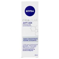 Nivea Cellular Anti-Age Siero concentrato azione levigante, riduce le rughe, migliora il tono, favorisce il rinnovamento della pelle, con Acido Ialuronico ed Estratto di Magnolia