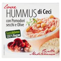 Hummus di ceci con pomodori secchi e olive