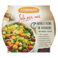 Zerbinati Minestrone 10 verdure 100% vegetale (zucchine,fagioli borlotti,carote,ceci,fagiolini,piselli,verze,zucca,cipolle e sedano)