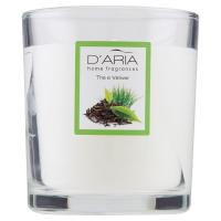 D'Aria Candela con bicchiere al profumo di the e vetiver