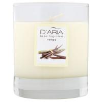 D'Aria Candela con bicchiere in vetro al profumo di vaniglia