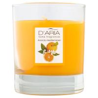 D'Aria Candela con bicchiere in vetro al profumo di arancia e chiodi di garofano