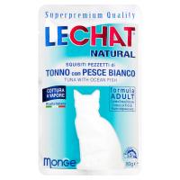 Lechat Natural Super Premium Quality formula Adult - cottura a vapore, ricetta italiana, tonno con pesce bianco