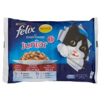 Purina, gatto Felix Le Ghiottonerie Junior selezione con carni in gelatina manzo e pollo