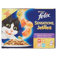 Purina, gatto Felix Sensation Jellies al manzo pollo salmone trota