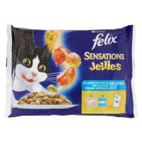 Purina, gatto Felix Sensations Jellies salmone/gamberetti e trota/spinaci