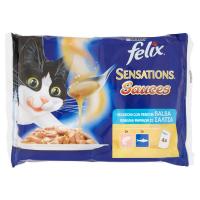 Purina, gatto Felix Sensations Sauces salmone/gamberetti e sardine/carote