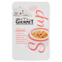 Purina, gatto Gourmet Soup Delicato brodo con salmone naturale, guarnito con verdure