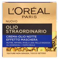 L'Oreal Paris Olio Straordinario Crema-Olio Notte effetto maschera, nutre, ripara, rivela una pelle radiosa, oli essenziali + pappa reale
