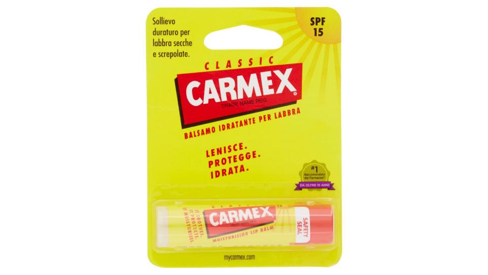 Carmex Balsamo Idratante per labbra, SPF 15, stick