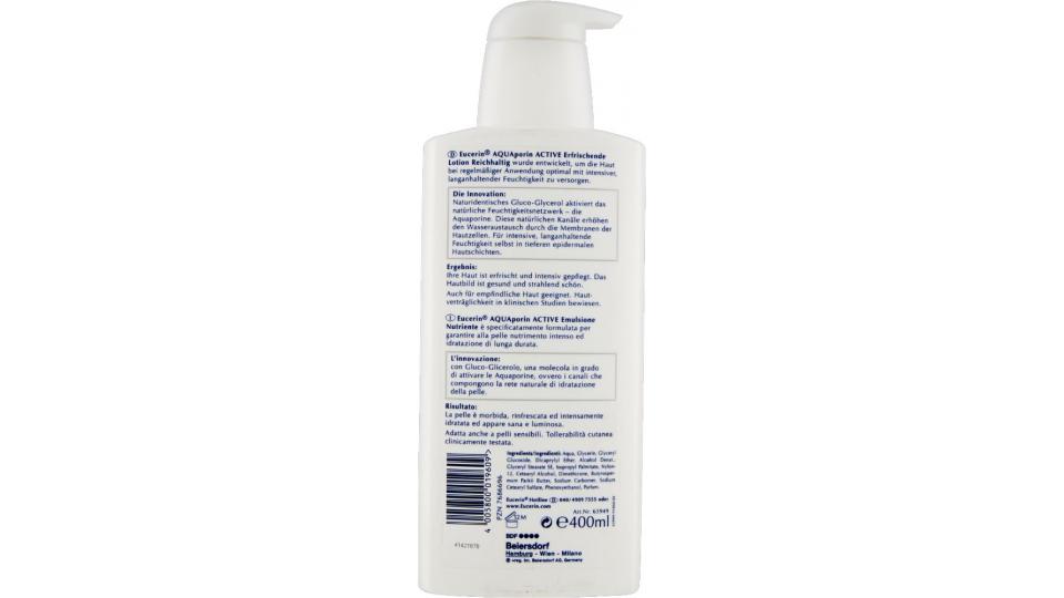 Eucerin, Pelle Sensibile Aquaporin Active emulsione nutriente