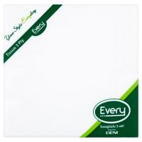Deni Every Tovaglioli di carta 3 veli, colore bianco, misura 24x24 cm