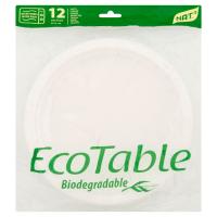 Nat3 EcoTable Piatti piani biodegradabili, adatti per forno a microonde, diametro 23 cm