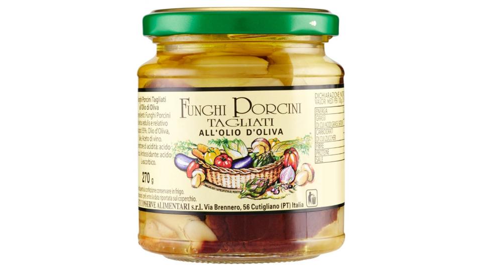 Nesti, funghi porcini tagliati all'olio d'oliva Legumi Secchi E In