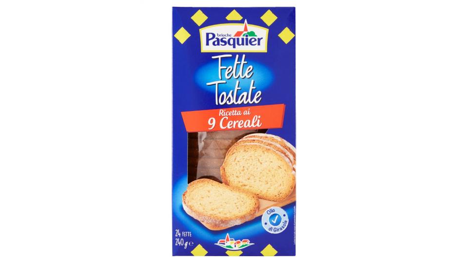 Brioche Pasquier, fette tostate ricetta ai 9 Cereali 24 fette biscottate