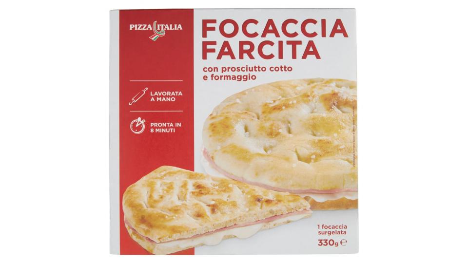 Pizza Italia, focaccia farcita con prosciutto cotto e formaggio surgelata